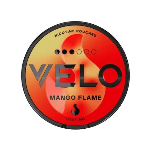 VELO Mango Flame – Slim Strong Nicotine Pouch with mango flavor.