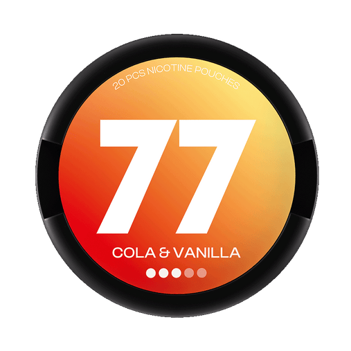 77 Cola & Vanilla slim nicotine pouches with cola and vanilla flavor, 10.4mg per pouch snusi.net