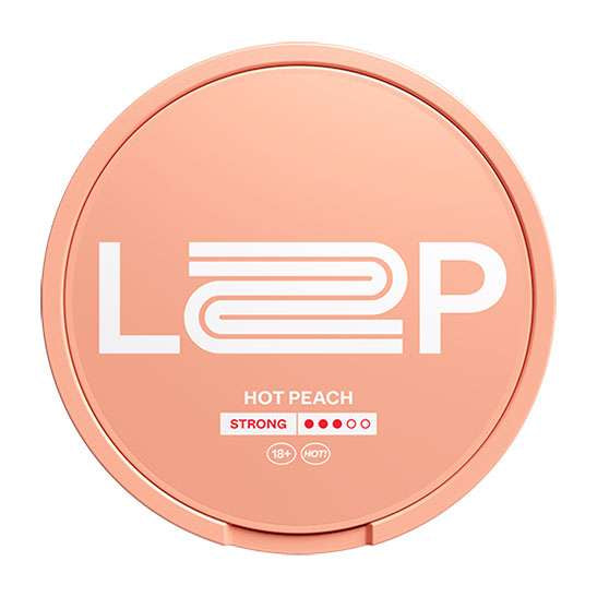 LOOP Hot Peach Strong is a tobacco-free nicotine pouch with a warm and fruity flavor combination of peach and chili.