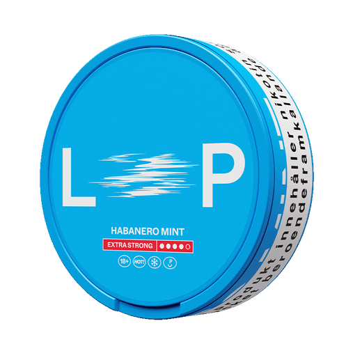 LOOP Habanero Mint Extra Strong nicotine pouches slim con sabor a habanero y menta, 11.8mg por pouch