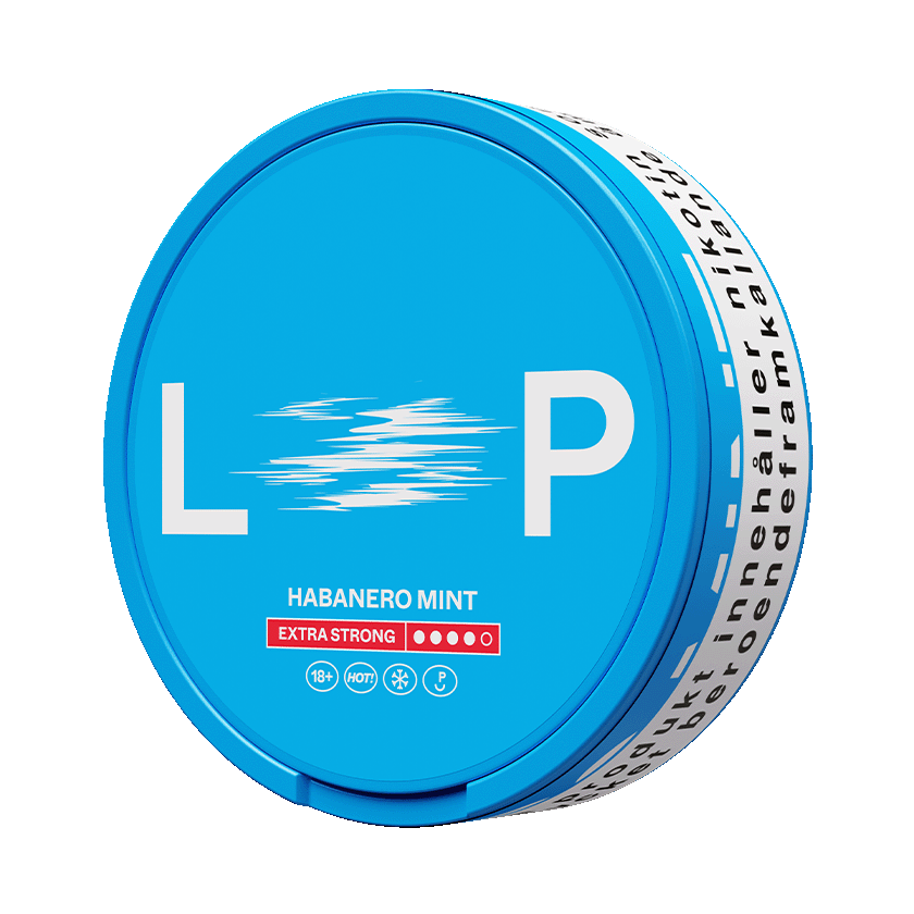LOOP Habanero Mint Extra Strong nicotine pouches slim con sabor a habanero y menta, 11.8mg por pouch