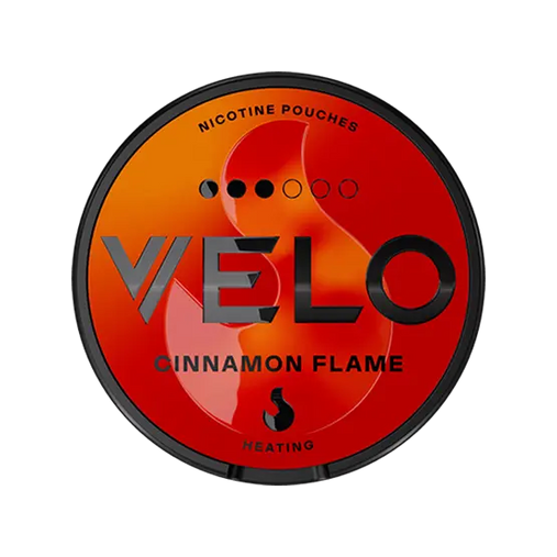 "VELO Cinnamon Flame – spicy cinnamon and pepper nicotine pouch, slim format, 10mg nicotine"