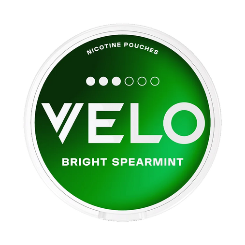 VELO Bright Spearmint slim nicotine pouches with fresh mint and menthol flavor, 8mg per pouch snusi.net