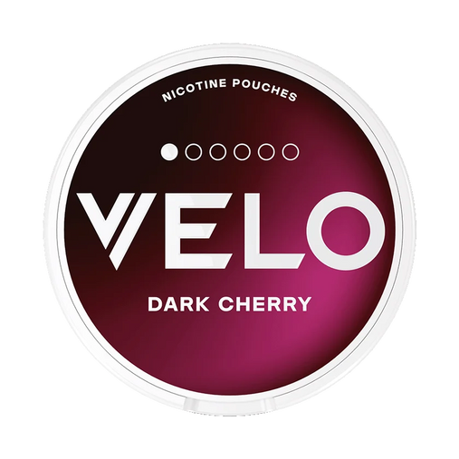 VELO Dark Cherry Mini nicotine pouches with dark cherry and almond flavor, 4mg per pouch