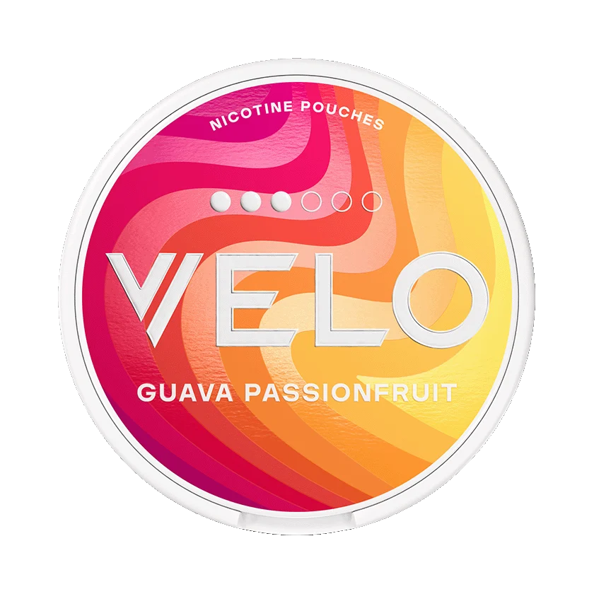 ELO Guava Passionfruit slim nicotine pouches with tropical guava and passionfruit flavor, 8mg per pouch
