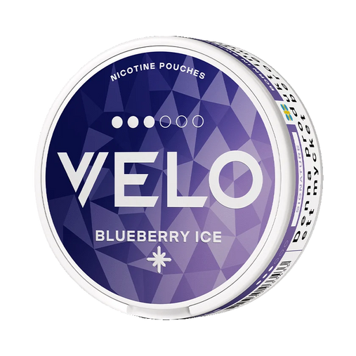VELO Blueberry Ice slim nicotine pouches with blueberry and menthol flavor, 8mg per pouch snusi.net