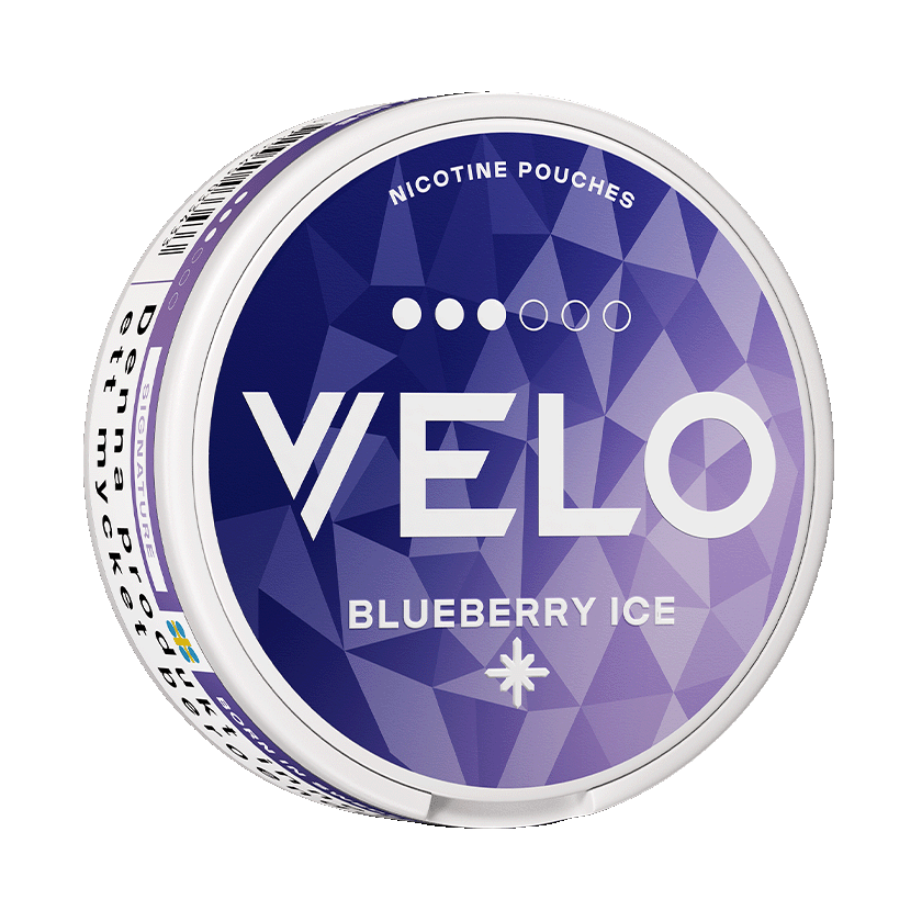 VELO Blueberry Ice أكياس نيكوتين سليم بنكهة التوت الأزرق والمنثول، 8 ملغ في كل كيس