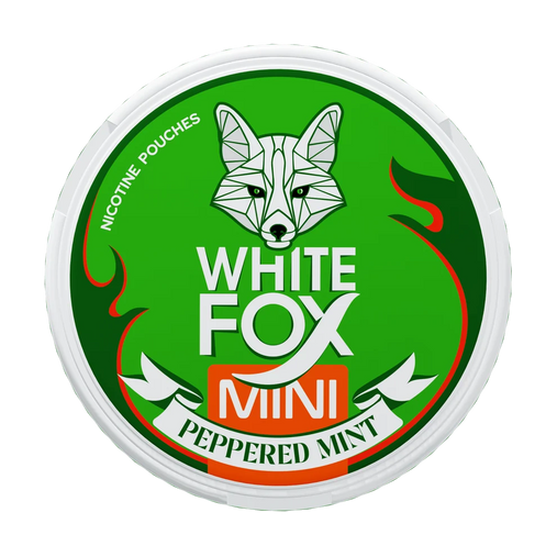 White Fox Peppered Mint Mini nicotine pouches with fresh peppermint flavor, 10mg per pouch snusi.net