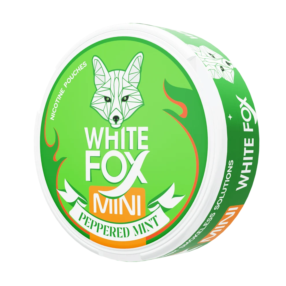 White Fox Peppered Mint Mini أكياس نيكوتين ميني بنكهة peppermint، 10 ملغ في كل كيس snusi.net