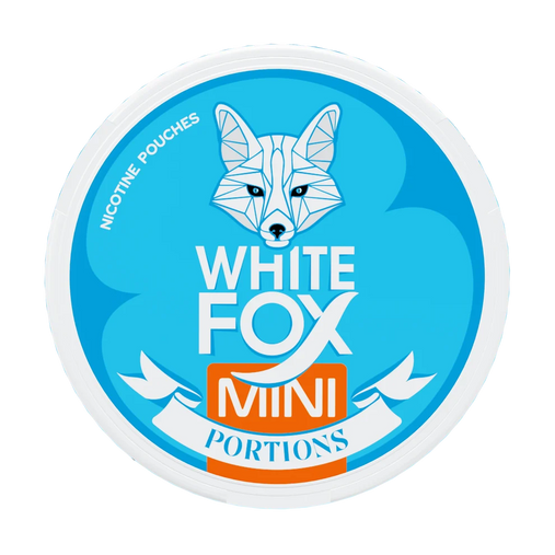 White Fox All White Mini nicotine pouches with unsweetened cool mint flavor, 10mg per pouch snusi.net