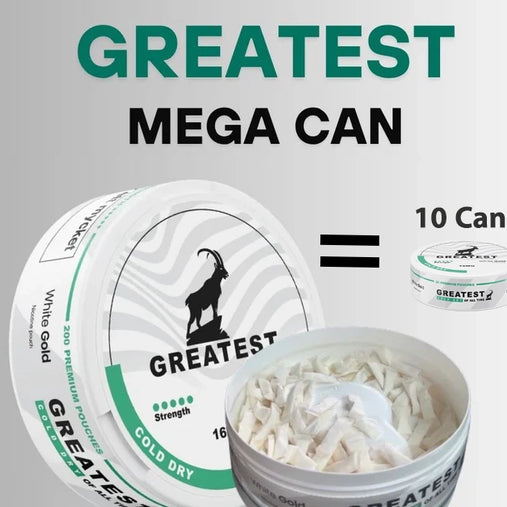 Greatest Cold Dry 12mg Mega Can – Strong Mint Nicotine Pouches, 200 Slim Portions