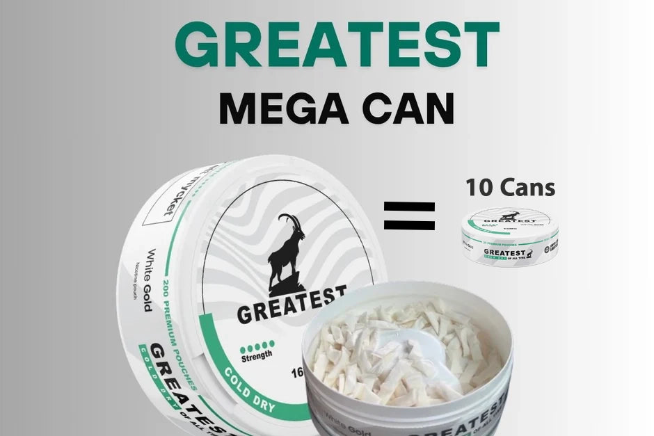 Greatest Cold Dry 12mg Mega Can – Strong Mint Nicotine Pouches, 200 Slim Portions