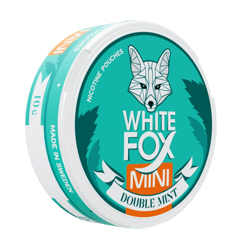 White Fox Double Mint Mini nicotine pouches with cool mint and peppermint flavor, 10mg per pouch snusi.net